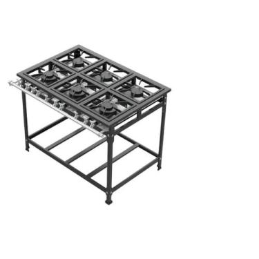 Imagem de Fogão Industrial 6 Bocas 40x40 P8 Leona