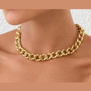 Imagem de Colar Correntaria Elo Torcido Folheado a Ouro - Medomina