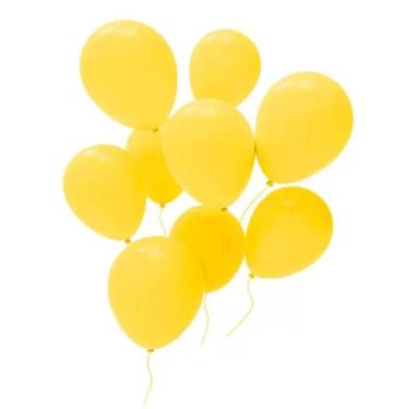 Imagem de Balão Bexiga Redondo Liso Amarelo N9 100 Unidades - Art Latex