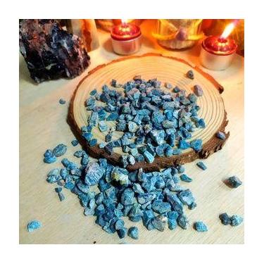 Imagem de Kit 6 Pedras Apatita Azul Bruto 0,5cm - Pedra do Ano 2022 - Amuleto Mi