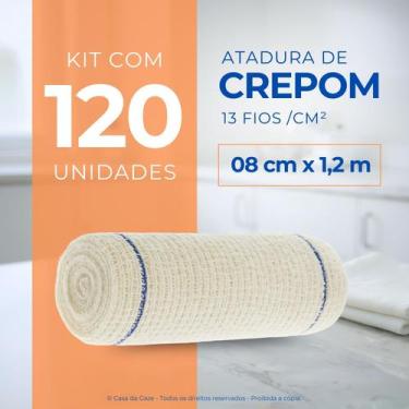 Imagem de Atadura Crepom Faixa Bandagem Elástica 08cm Kit 120 Unidades - Casa da