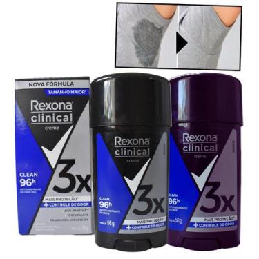 Imagem de Kit 2 Antitranspirante Rexona Clinical Men Creme 58 G Anti Manchas