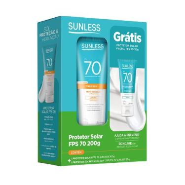 Imagem de Kit Sunless Protetor Solar FPS 70 200g + Mini Protetor Solar Facial FP