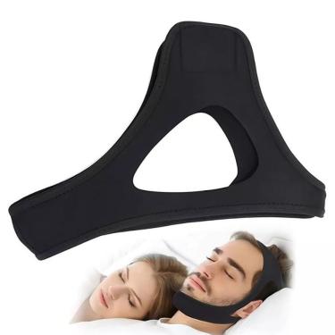 Imagem de Máscara Faixa Anti Ronco Anti Apneia Cabeça Ajustável Queixeira Tiras de Velcro Materiais Macios Tamanho Único