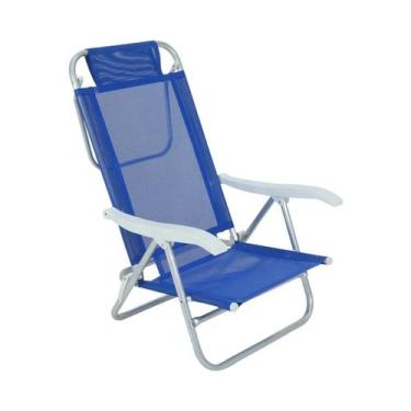 Imagem de Cadeira Reclinável Sunny Alumínio 6 Posições Azul 063002 Belfix
