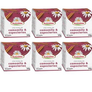 Imagem de Kit 6cx Chá Camomila e Especiarias Natural Sachês Schneider