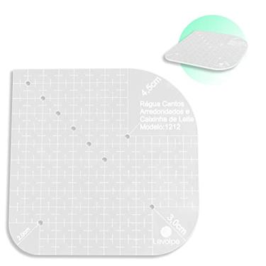 Imagem de Régua Cantos Arredondados E Caixa De Leite 12x12cm Acrílico