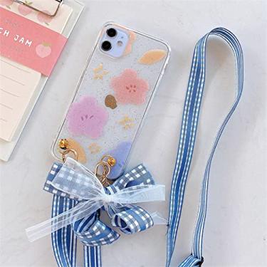 Imagem de Caixa de cordão de alça de colar arco de grade para iPhone XR X XS 12 11 Pro Max SE2020 6 7 8 plus Estojo Flor de ouro brilhante, 5, para iphone 12MINI