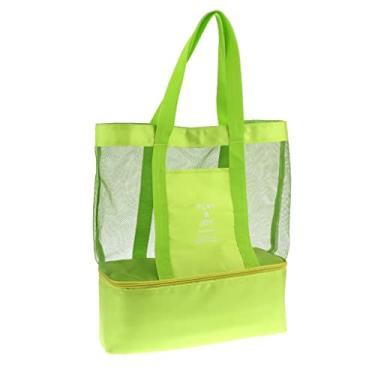 Imagem de Bolsa de Praia Telada Verão Mar Piscina Piquinique com Compartimento Térmico (Verde)