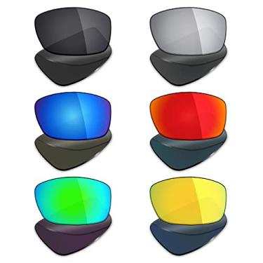 Imagem de Mryok 6 pares de lentes polarizadas de substituição para óculos de sol Electric Knoxville XL – preto furtivo/vermelho fogo/azul gelo/prata titânio/verde esmeralda/ouro 24K