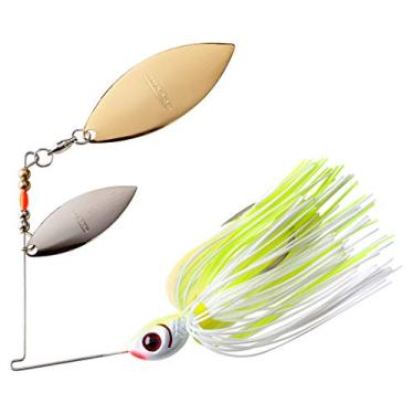 Imagem de BOOYAH Isca de pesca para robalo Blade Spinner, Chartreuse branco, salgueiro duplo (15 ml)