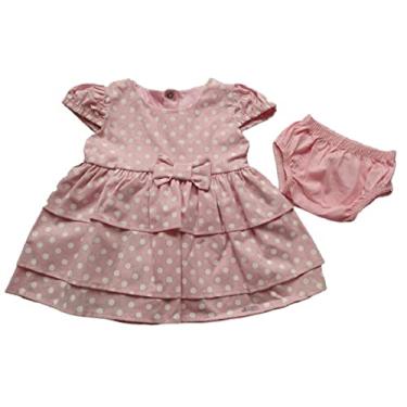 Imagem de Vestido infantil Bebê Festa Com Manga e Lacinho Cor: Rosa; Tamanho:G