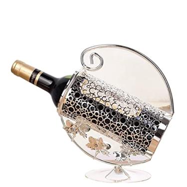 Imagem de Suporte de garrafa de vinho criativo para decoração de vinho, suporte de vinho para casa, prateleira de vinho moderna e minimalista para sala de estar, suporte de vinho empilhável (cor: 2)