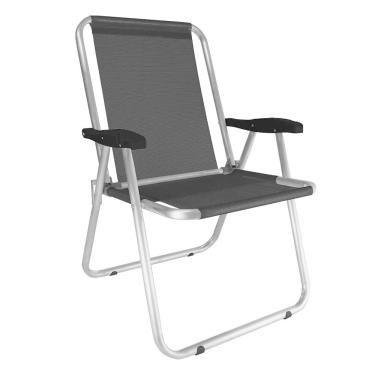 Imagem de Cadeira Alumínio Max Preta Zaka Super Resistente 140 KG