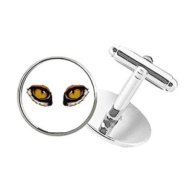 Imagem de DIYthinker Abotoaduras com clipe de botão redondo e estampa de olho de raposa