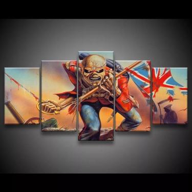 Imagem de Quadro Decorativo 129x63 Sala Quarto Iron Maiden The Trooper