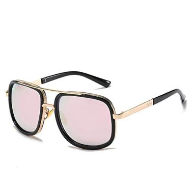 Imagem de Fashion Big Frame Sunglasses Men Square Metal Sun Glasses Women Retro Sun Glasses Vintage,6 Black,Pink,china