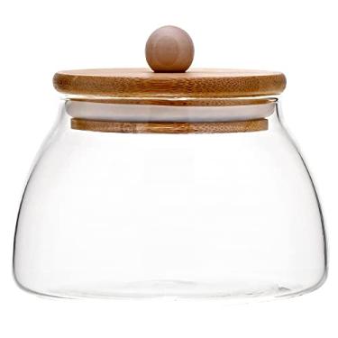 Imagem de Mimo Style Pote de Vidro Borossilicato Com Tampa de Bambo Ecokitchen, 500ml. Capaz de Armazenar Diversos Produtos