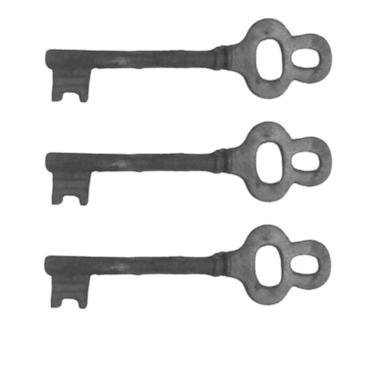 Imagem de Kit 3 Chaves Decorativas Rústica Enfeite em Ferro Nº 01 26cm