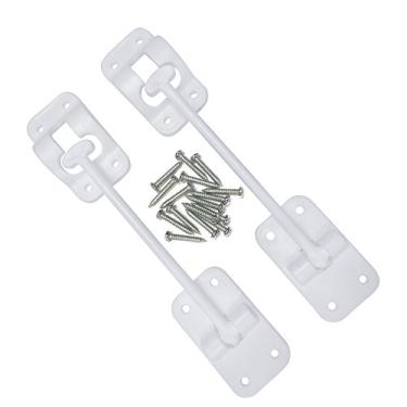 Imagem de Camp'N Suporte de trava de porta estilo T de 15 cm com ferragens para trailer, trailer, trailer, motorhome, trailer de carga - Substituição OEM (branco, 2 peças)