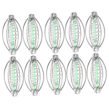 Imagem de Alimentador de pesca de mola da SolUptanisu, 10 unidades de alimentador de pesca de carpa, aço inoxidável, mola, alimentador de isca, acessório de engrenagem com pingente, 20g