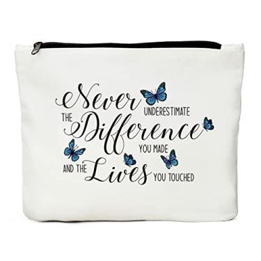 Imagem de Presentes inspiradores para mulheres, presentes de agradecimento, para amigos femininos, presentes de irmã presente de amizade de natal para sua prima sobrinha filha - nunca subestime a diferença, Azul: branco, L, Moda