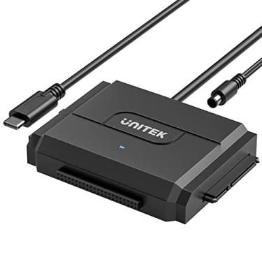 Imagem de Adaptador IDE/SATA para USB C 3.0, Unitek Universal IDE Disco Rígido Little Triangle Pro Conversor para IDE de 2,5 polegadas/3,5 polegadas e SATA HDD/SSD externo, suporta 10 TB