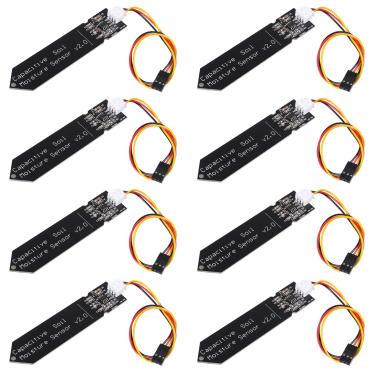 Imagem de Módulo de sensor de umidade do solo capacitivo, resistente à corrosão, 3,3 V-5,5 V, fio de tensão larga, detecção de umidade do solo, sensor de gravidade de 3 pinos, irrigação de jardim, módulo faça você mesmo
