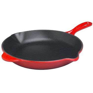 Imagem de Le Creuset Frigideira esmaltada de ferro fundido de 25,5 cm com cabo de ferro, cereja