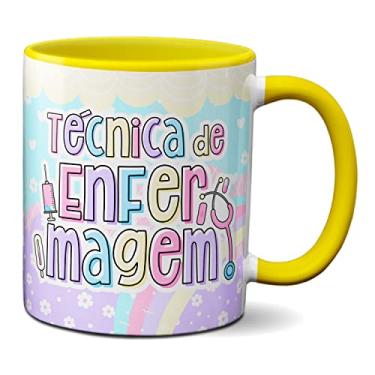 Imagem de Caneca Técnica De Enfermagem Profissional Área Da Saúde (Amarela)