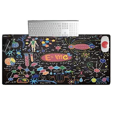 Imagem de E=Mc2 Formula Science Desk Mat Mouse Pad Tapete de teclado Tapete de mouse de computador Acessórios de mesa 89 cm × 39 cm × 0,30 cm Cor: Fórmula Ciência