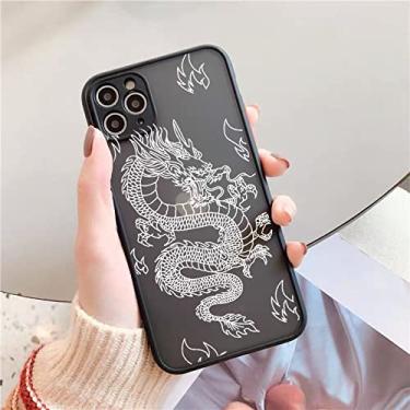 Imagem de Capa de telefone com padrão animal de dragão fashion para iPhone 13 12 11 Pro XS MAX X 7 XR 8 6Plus Capa rígida transparente, estilo 8, para iPhone X