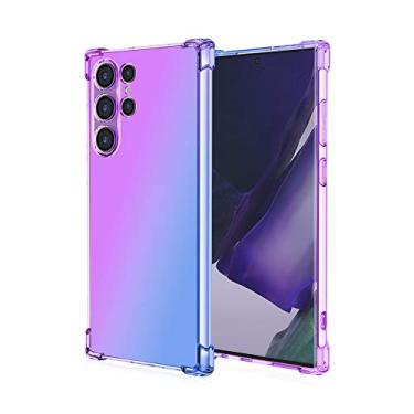 Imagem de Para Samsung Galaxy S22 Ultra Case Colorful Gradient Rainbow Soft TPU Case para Samsung S21 Plus S20 FE S8 S9 S20 5G S10 Lite S10e,Purple Blue,For S10 Lite