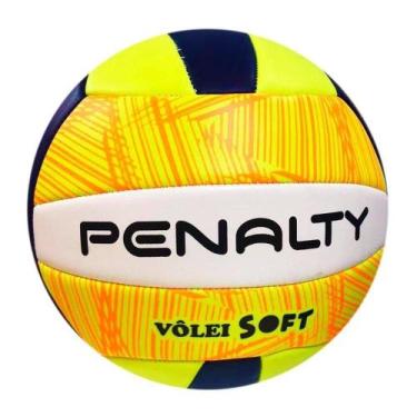 Imagem de Bola De Volei Penalty Costurada Soft Amarela Oficial Original Oferta