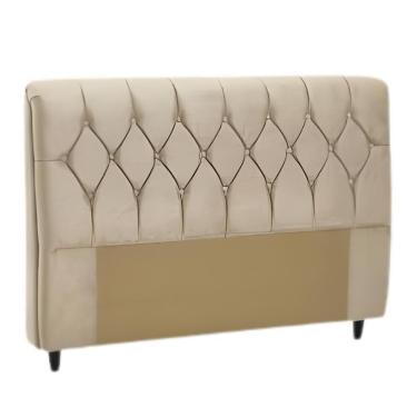 Imagem de Cabeceira De Cama Casal King 195Cmx126Cm Bege