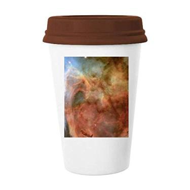 Imagem de Caneca azul nebulosa marrom nuvens copo cerâmica café copo copo copo tampa