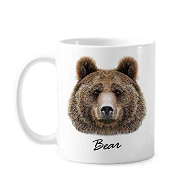 Imagem de Caneca gigante de urso marrom selvagem de cerâmica copo de porcelana de café