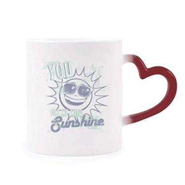 Imagem de Caneca de vidro sensível ao calor azul sol sol sol vermelho muda de cor