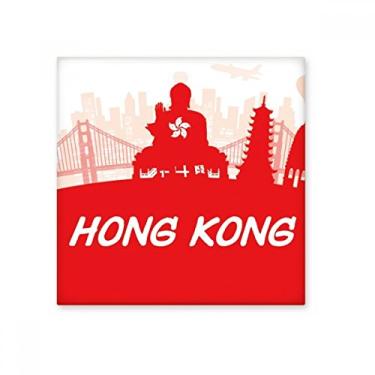 Imagem de Contorno vermelho China Hongkong azulejo de cerâmica brilhante decalque pedra adornada tijolo vitrificado