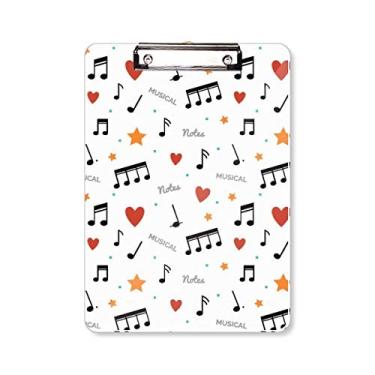 Imagem de Bloco de notas musicais com estrelas corações, pasta, bloco de notas A4