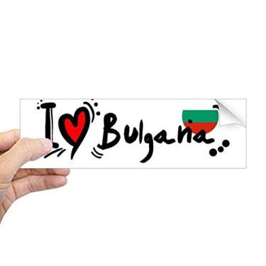 Imagem de DIYthinker I Love Bulgana Palavra Bandeira Amor Coração Ilustração Retangular Bumper Adesivo Notebook Janela Decalque
