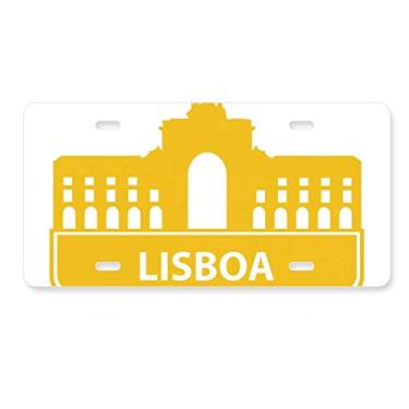 Imagem de DIYthinker Lisboa Portugal placa de licença amarela decoração aço inoxidável automóvel