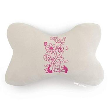 Imagem de DIYthinker Almofada para decoração de pescoço com flor de lótus de folha de lótus e raiz de peixe para carro