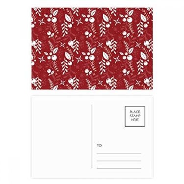 Imagem de Conjunto de cartões postais de Natal com estampa vermelha branca para decoração de aniversário cartão de agradecimento