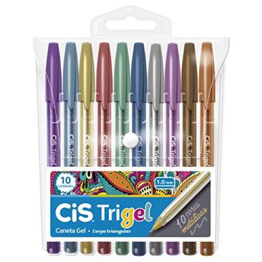 Imagem de Caneta Gel Cis Trigel Metalica Estojo com 10 unidades, CIS, Trigel 57.6700, Multicor
