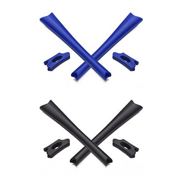 Imagem de Mryok Kits de substituição para fones de ouvido Oakley Flak Jacket/Flak Jacket XLJ/Flak Jacket óculos de sol ajuste asiático, Azul e preto