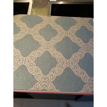 Imagem de Papel De Parede Lavável Verde Com Arabesco Dourado