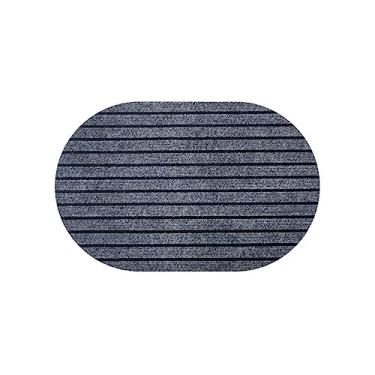 Imagem de Tapete de entrada em forma oval tapetes simples antiderrapante fácil limpeza rápida absorção de água tapete ao ar livre quarto sala de estar