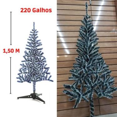 Árvore De Natal Luxo Pinheiro Verde Com Neve Nevada E Pinha 1.50m 412  Galhos AW215