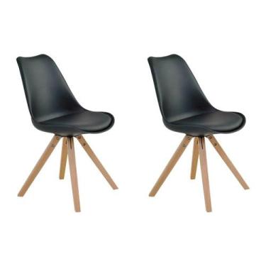 Imagem de Kit 2 Cadeiras De Jantar Design Saarinen Wood Base Madeira Lívia R02 P